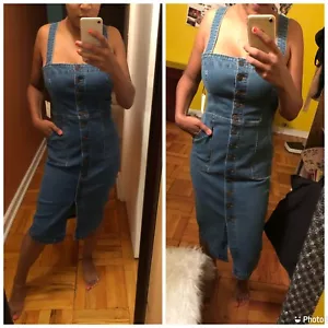Denim Midi Dress New - Picture 1 of 2