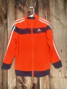 Adidas Boys Full Zip Long Sleeve Track Jacket Youth Size 7 Polyester EUC - Picture 1 of 3