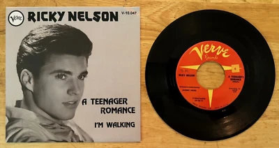 45 7" SP RICKY NELSON A TEENAGER ROMANCE RARE ORANGE LABEL - Image 1 of 2