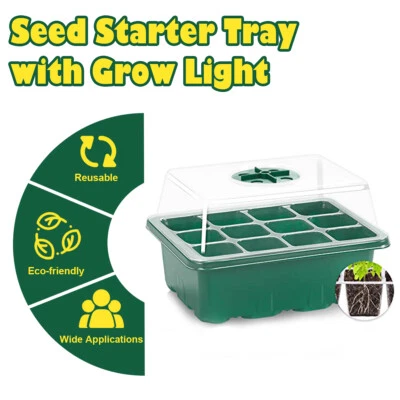 18*14*15.5 Seedling Tray with Grow Light Starter Planter Plastic Nursery Pot led - Image 1 of 4