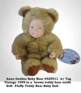 Muñeca bebé de peluche vintage Anne Geddes #525911 con etiqueta animal de peluche - Imagen 1 de 12