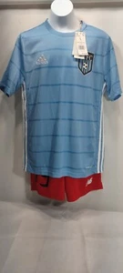 Adidas Boy 'S Soccer Jerseys Size L 13-14 Y Blue/White (3) - Picture 1 of 7