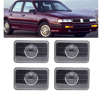 4 PCS 4x6" Inch Black Headlights Fit for Oldsmobile Cutlass Ciera 1992 1993-1995 - Image 1 of 4
