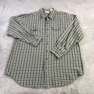 Vintage LL Bean Shirt Mens 2XL XXL TALL Flannel Shirt Outdoor Green Check - Picture 1 of 9