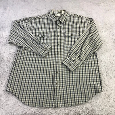 Vintage LL Bean Shirt Mens 2XL XXL TALL  Flannel Shirt Outdoor Green Check - Image 1 of 4