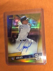  Luis Urias 2019 Topps Finest Gold Autograph AUTO Padres #22/50 MINT RC