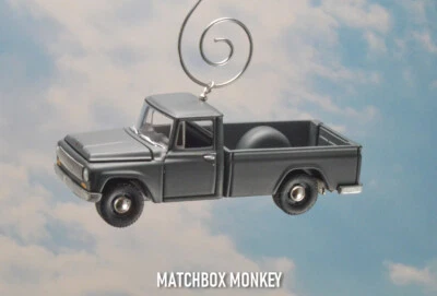 Gray 1965 International 1200 Pickup Truck Custom Christmas Ornament 1/64 Adorno - Image 1 of 4