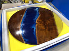 Blue Epoxy Round Table Top Epoxy Wooden Center Table For Home And Office Decor