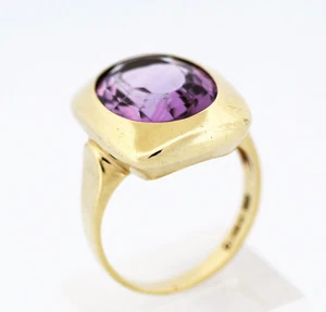 Amethystring Damenring 14 Karat 585 Gold Gelbgold Amethyst 7,05 g Gr. 55 - Picture 1 of 4