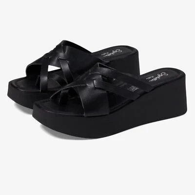 Sandalias de plataforma de cuero negras Seychelles Rock Steady talla 7 nuevas en caja cuña con tiras Foto 1 de 4