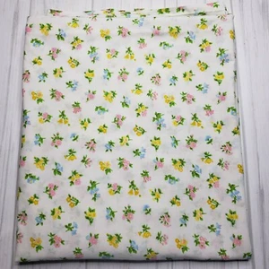 Vintage Flower Bouquet 70s JCPenny Flat Twin Sheet Cutter Fabric USA - Picture 1 of 6
