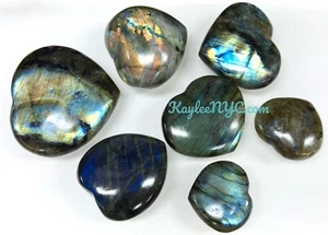 Wholesale Lot 2 Lbs Natural Labradorite Crystal Heart Healing - Picture 1 of 7