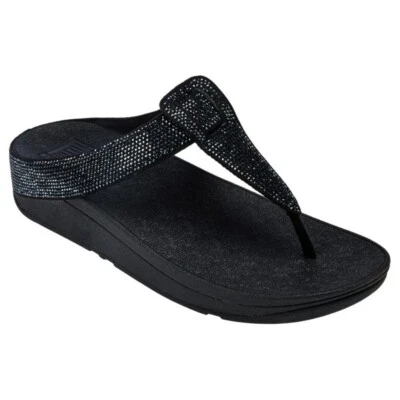 Sandalias FitFlop LuLu Isabelle con puntera sin cordones chanclas negras EE. UU. 9 41 Foto 1 de 4