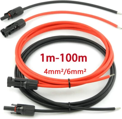 TEOV Solarkabel Verlängerung PV Verbindungskabel Solarstecker 4/6mm² Mit SolarStecker