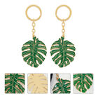 4 Pcs Monstera Leaf Keychain Car Hanging Accessories for Women Keys Leaves