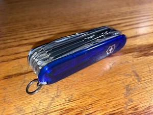New Victorinox Swiss Army 91mm Knife HANDYMAN PLUS in Sapphire Blue  1.3773.T2P - Picture 1 of 8