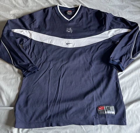 Vintage Nike Center Swoosh UCONN Connecticut Pullover Long Sleeve Shirt Size S Cover