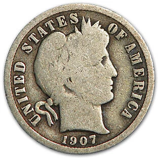 1907-S Barber Dime Good - SKU#5839 Cover