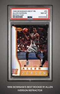 1996-97 Bowman's Best - Refractor #R1 Allen Iverson ROOKIE PSA 8 LOW POP🔥🔥🔥 - Picture 1 of 2