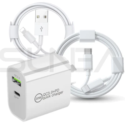 DUAL USB Wall Charger Fast PD Power Adapter Type C QC3.0 For Android iPhone iPad - image 1 of 4