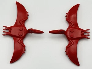 LEGO LOT OF 2 RED PTERODACTYL DINOSAUR DINO ANIMAL FIGURES -Free Shipping- - Picture 1 of 3