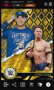 John Cena Gold Face Of The Franchise Iconic 300cc - Topps Slam WWE Standouts 25 - Picture 1 of 1