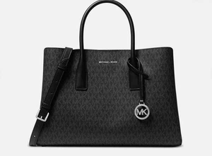 NEU authentisch Michael Kors Ruthie große Umhängetasche Reißverschluss in der Mitte Signatur schwarz - Bild 1 von 10