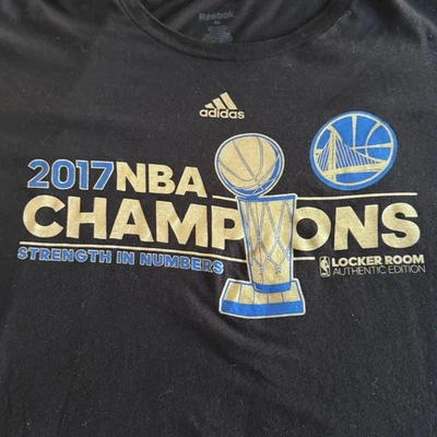 Adidas NBA Golden State Warriors 2017 NBA Champions Camiseta Negra Para Hombre XL RARA Foto 1 de 4