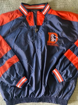 Vintage 90's Pro Player Denver Broncos 1/2 Zip Jacket Size Large - Image 1 of 4