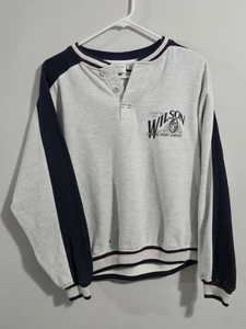 Vintage 1980s Wilson Sporting Goods V-Neck Sweatshirt Men's Size Medium  - Picture 1 of 11