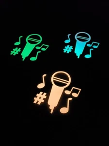Glow In The Dark Vinyl Decals Musical Microphone Medium Size Lit Studios New - Picture 1 of 19