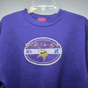 Vintage Minnesota Vikings Sweat Shirt Youth XL (18/20) Purple NFL Football - Picture 1 of 10