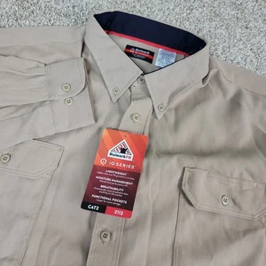 Neu mit Etikett Bulwark FR IQ Serie Cat 2 2112 Herren 3XL beige Knopfleiste LS Arbeitshemd - Bild 1 von 5