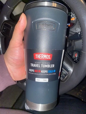 Vaso de viaje termo de acero inoxidable, 16 oz - plateado (SK1005STTRI4) Foto 1 de 2