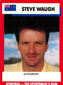 1990 1991 Australia Test Cricket Stimorol Card - Steve Waugh - Picture 1 of 3