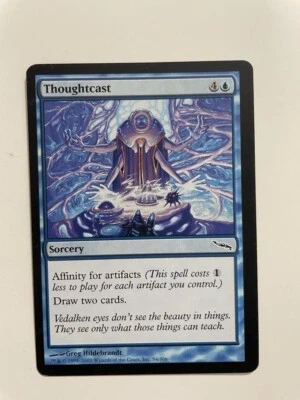 MTG MISPRINT MISCUT ERROR MIRRODIN THOUGHTCAST OFF CENTER BLUE SORCERY COMMON - Image 1 of 4