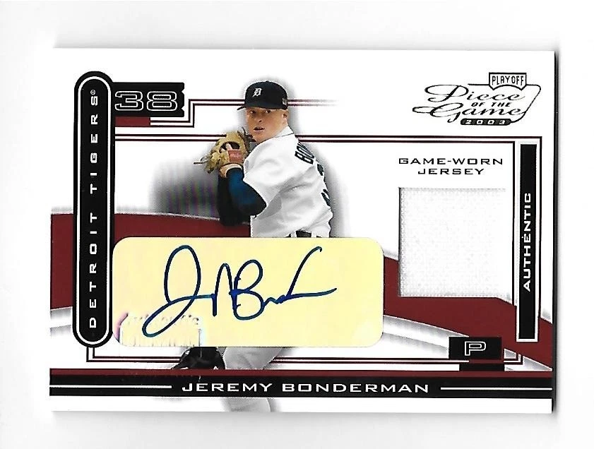 Jersey Jeremy Bonderman 2003 Playoff Pieza del Juego Usado Parche Automático #POG-85 Foto 1 de 2