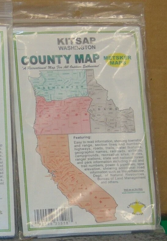 Mapa Metsker de Kitsap, Condado, Washington revisado 1994 Foto 1 de 1