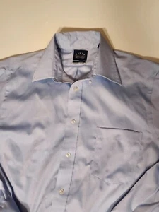 Eagle Shirtmakers Dress Shirt Mens 16.5 34/35 Solid Blue Button Up Regular Fit - Picture 1 of 6