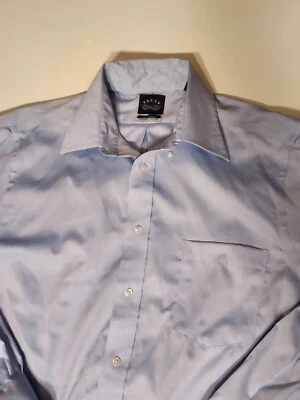 Eagle Shirtmakers Dress Shirt Mens 16.5 34/35 Solid Blue Button Up Regular Fit - Image 1 of 4