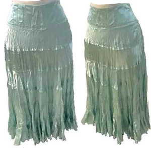 NWOT Kemp & Company Flare Skirt SATIN PALE GREEN Size 12 - Picture 1 of 7