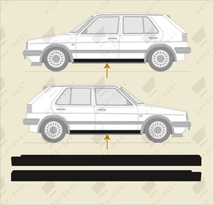 Fits VW Mk2 Golf GTI - 5dr Small Bumper Sill Decals - Vinyl Foil Stickers *NEW* - Picture 1 of 4