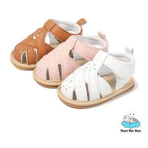 Outdoor Infant Baby Girls Boys Summer PU Leather Baby Sandals Shoes - Picture 1 of 14