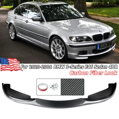 CARBON LOOK FRONT SPLITTER LIP SPOILER FOR BMW 3 SERIES E46 SEDAN M SPORT 02-05 Foto 1 de 4