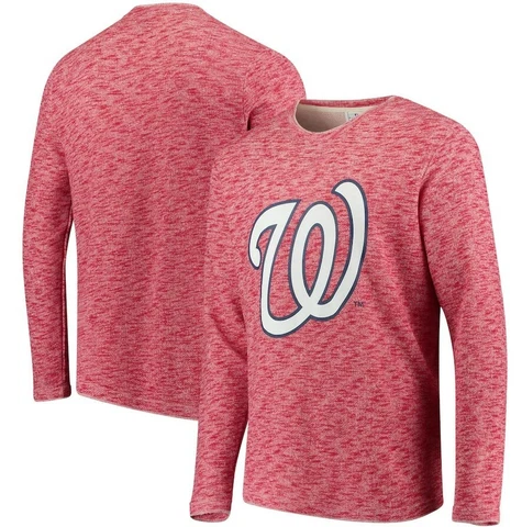 Washington Nationals Men's Heathered Red Crew Neck Sweater size XL Cover