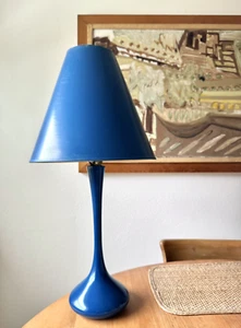 Vintage LAUREL Lampe Co BLAU Metall GENIE Tischleuchte Original SCHIRM Mod MCM 60er - Bild 1 von 13