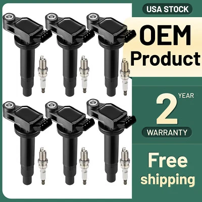 6X Ignition Coils + Spark Plugs For 2004-2006 Lexus ES330/RX330 3.3L V6 UF267 - Image 1 of 4