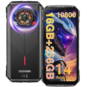 DOOGEE SPUNK 6.58'' Android 14 Rugged Phone 16GB+256GB 10800mAh 50MP Phone NFC - Picture 1 of 10