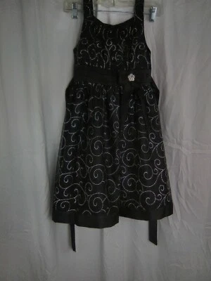 Vestido Love sin mangas correas negro plateado niña talla 8 Foto 1 de 4