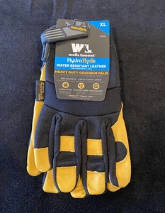 Wells Lamont Work Gloves Size XL. Water Resistant Leather Color Black/Yellow - Picture 1 of 7